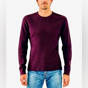 Faherty Surplus Waffle Crew L Merlot